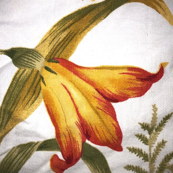 Summer Orange Tiger Lilly Lillies Floral Print Queen 2 Pillow Shams - Picture 6 of 12